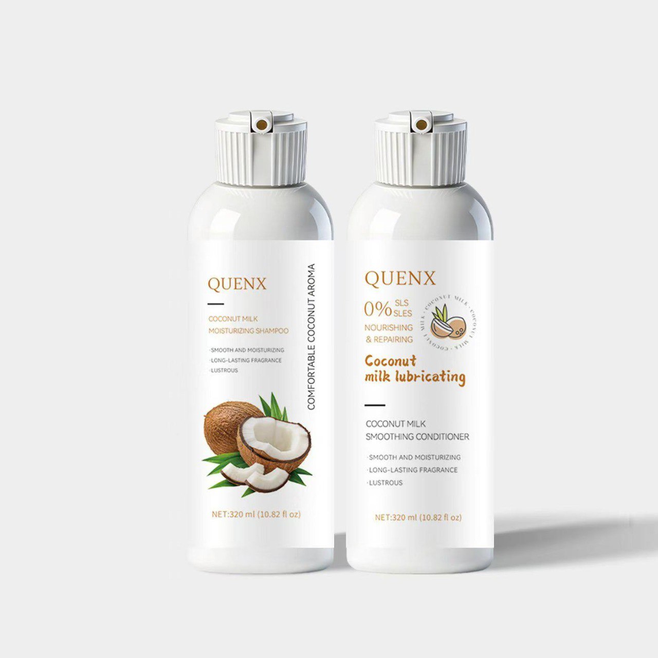 QUENX Coconut Milk Shampoo and Conditioner Set